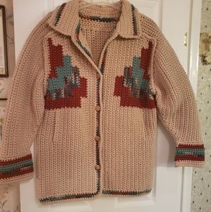 Hand crocheted sweater.